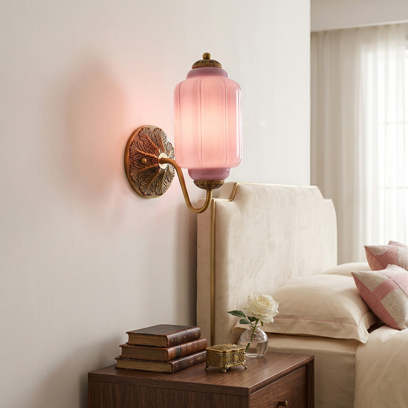 Modern Glass Light With Colored Glass Shade for Living Room