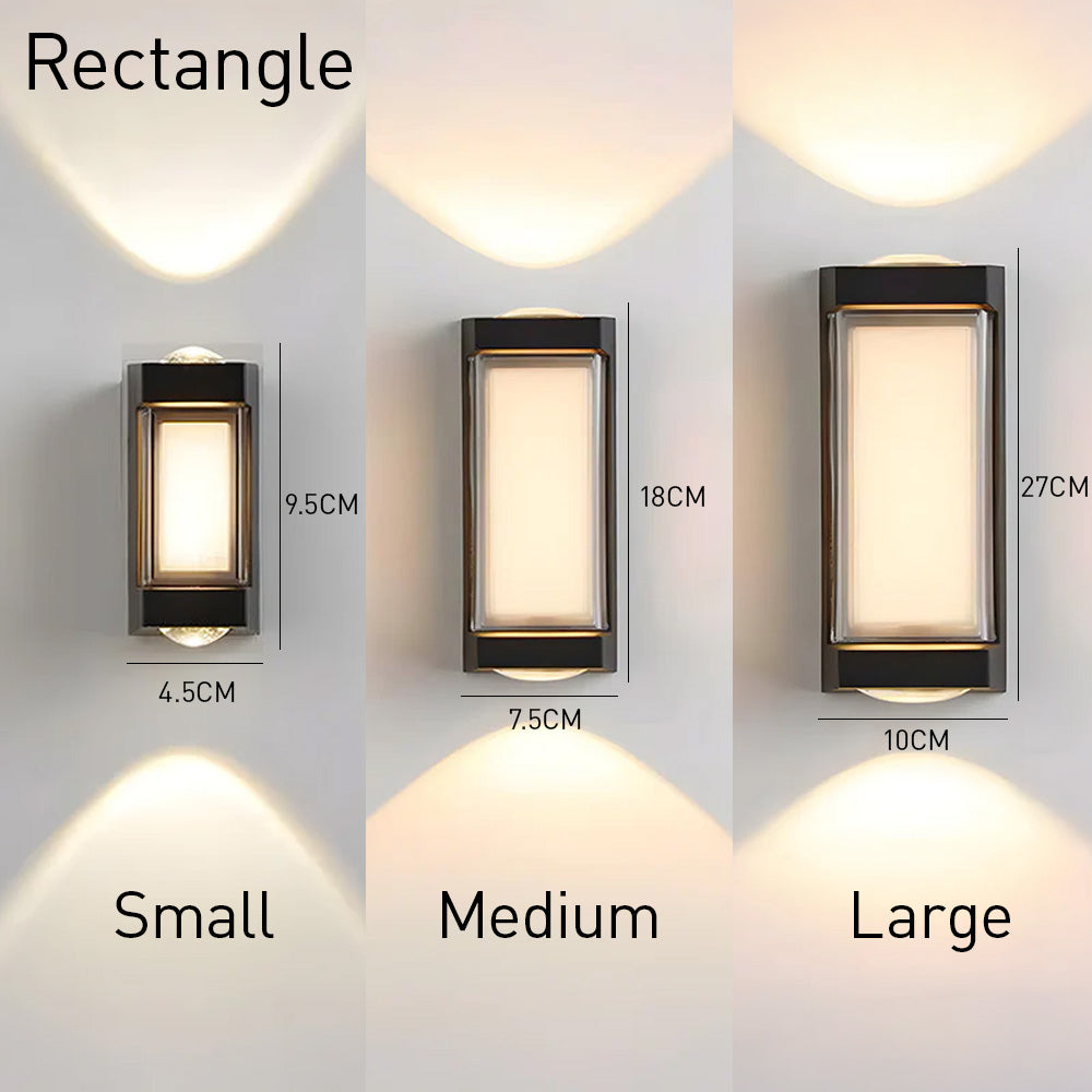 IP65 Black Up Down Outdoor Wall Lights for Front Door Garden Balcony Porch