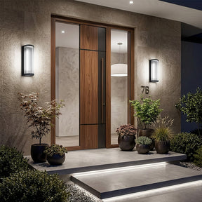 Atlas Fluted Glass Up and Down Outdoor Wall Light