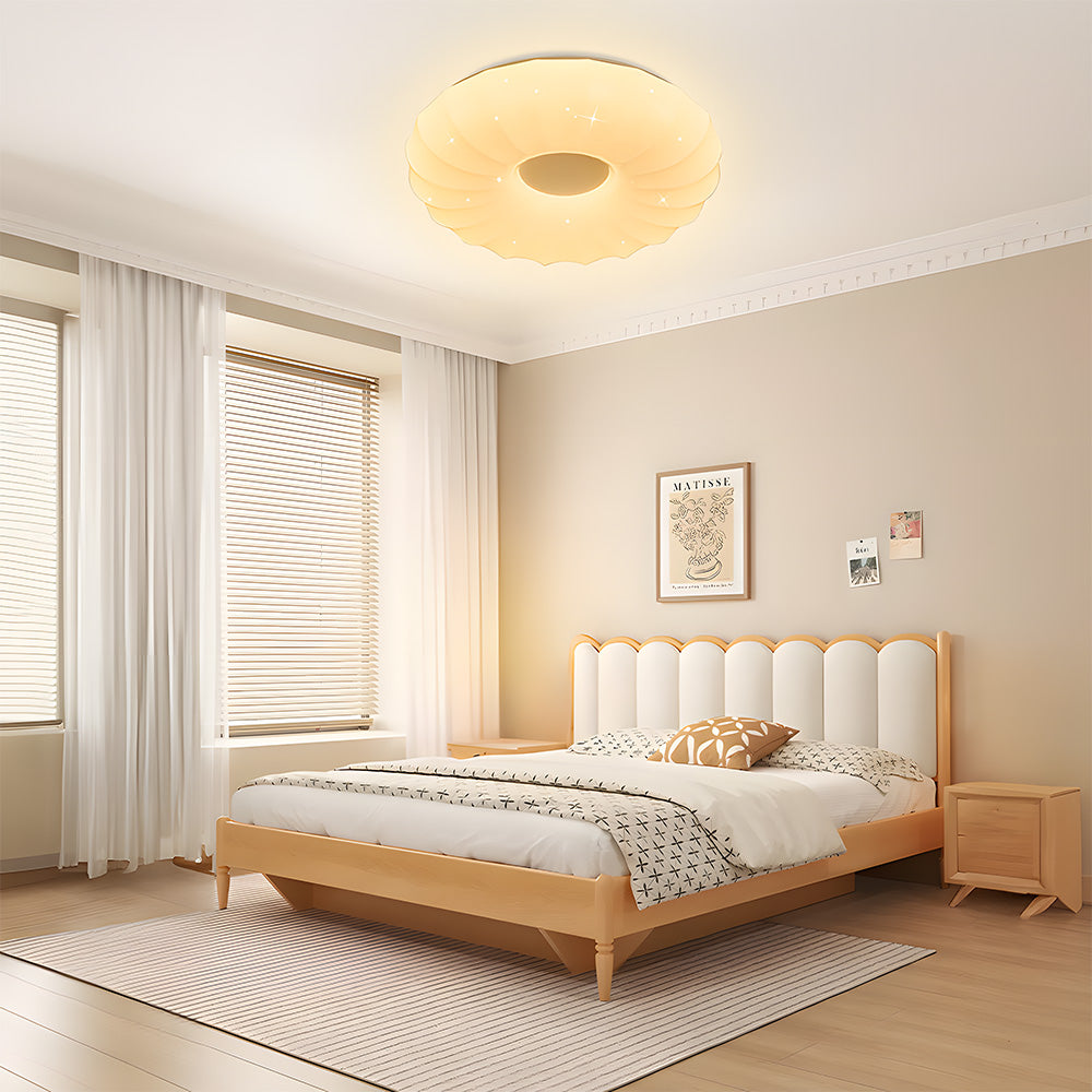 Simplistic Residential Cream Flush Mount LED Ceiling Lights