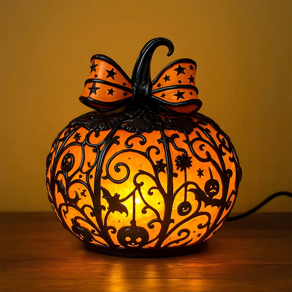 Halloween Glowing Pumpkin Decor Table Lamp for Bedroom Tabletop Decoration