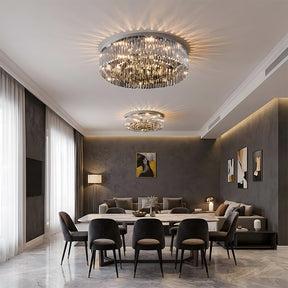 Luxury Crystal Round Flush Mount LED Ceiling Lights for Living Room