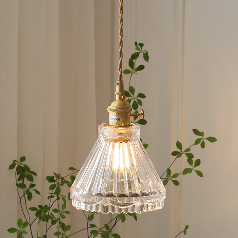 Vintage Simple Clear Dining Room Pendant Light