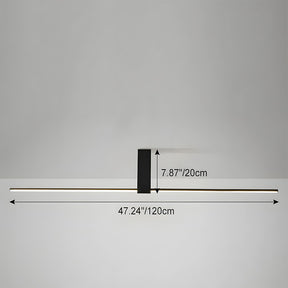 Modern Minimalist Aluminium LED Linear Semi Flush Mount Ceiling Light for Living Room Bedroom Hallway