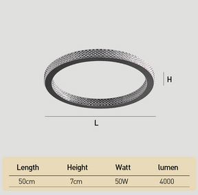 Modern Luxury Black Crystal Ring LED Halo Bedroom Ceiling Light