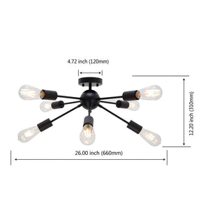 Semi Flush Sputnik Matte Ceiling Light for Dining Room Kitchen