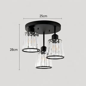 Modern Crystal Chandelier Flush Mount Ceiling Light for Living Room