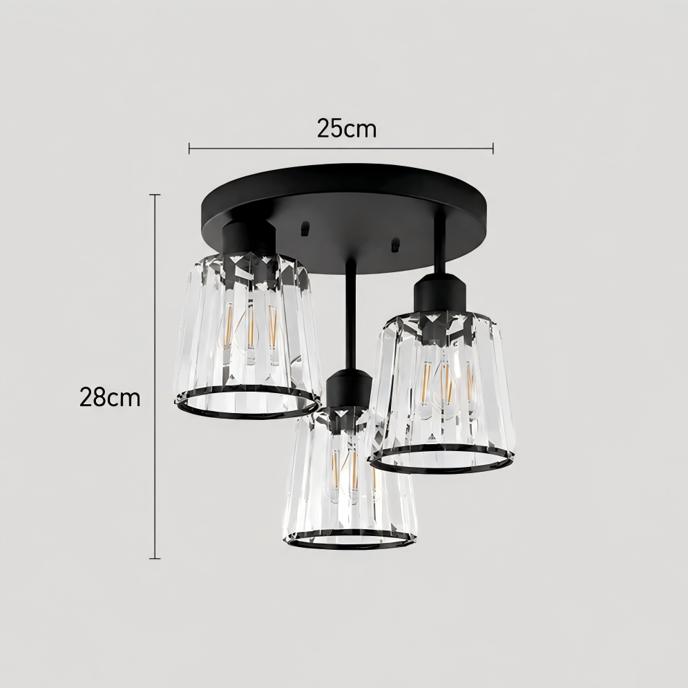 Modern Crystal Chandelier Flush Mount Ceiling Light for Living Room