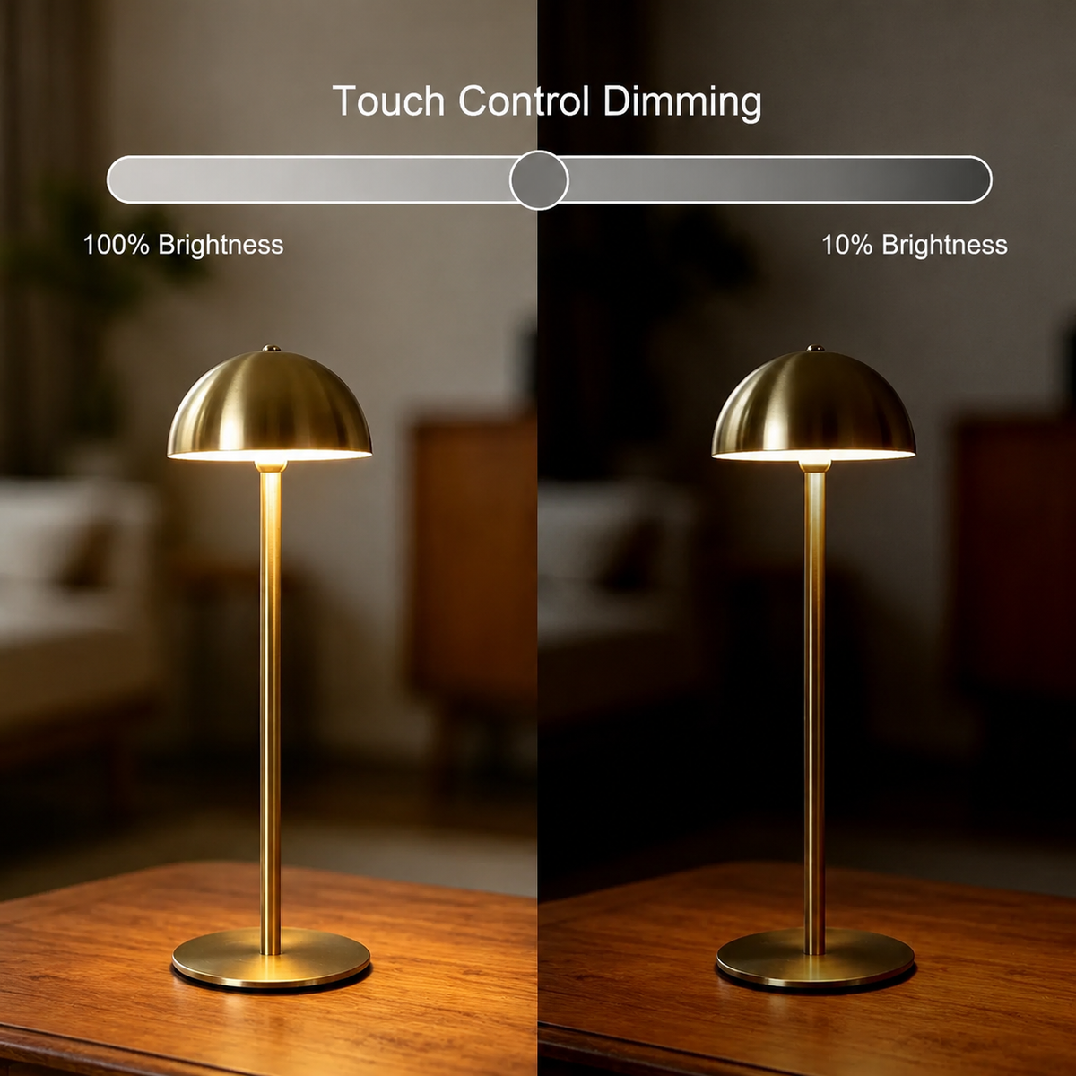 Light Luxury Acrylic Dimmable Touch Table Lamp for Cafe Bedside