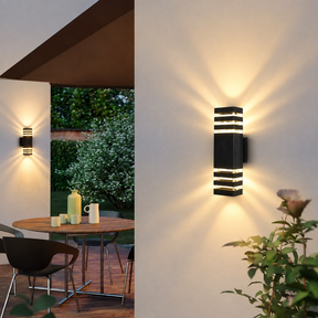 Modern Layered Outdoor Wall Lights with Optional PIR Sensor for Porch Patio