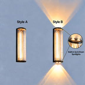 Modern Vertical Glass Stainless Steel Outdoor Wall Lights for Patio Garden