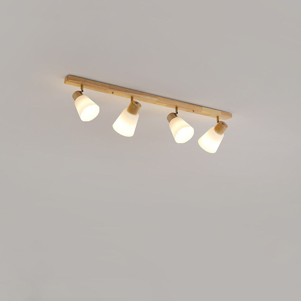 Modern Rotatable Wood Minimal Decor Track Lighting For Hallway