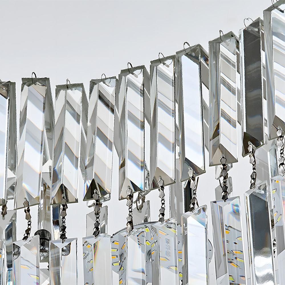 Modern Crystal Flush Mount Ceiling Light Ring Chandelier for Living Room
