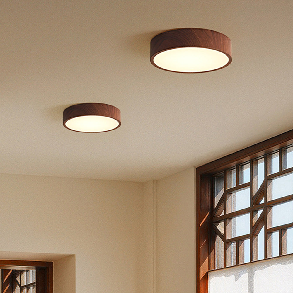 Nordic Wood LED Flush Mount Ceiling Light Minimalist Lamp for Bedroom