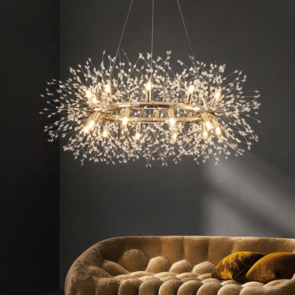 Modern Luxury Crystal Ring Chandelier for Living Room Dining Room