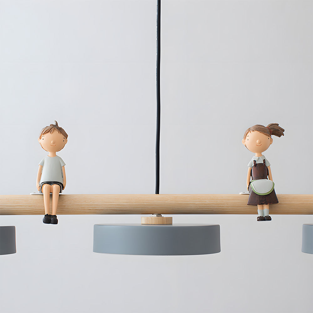 Modern Macaron LED Pendant Light With Cartoon Figures for Dining Area