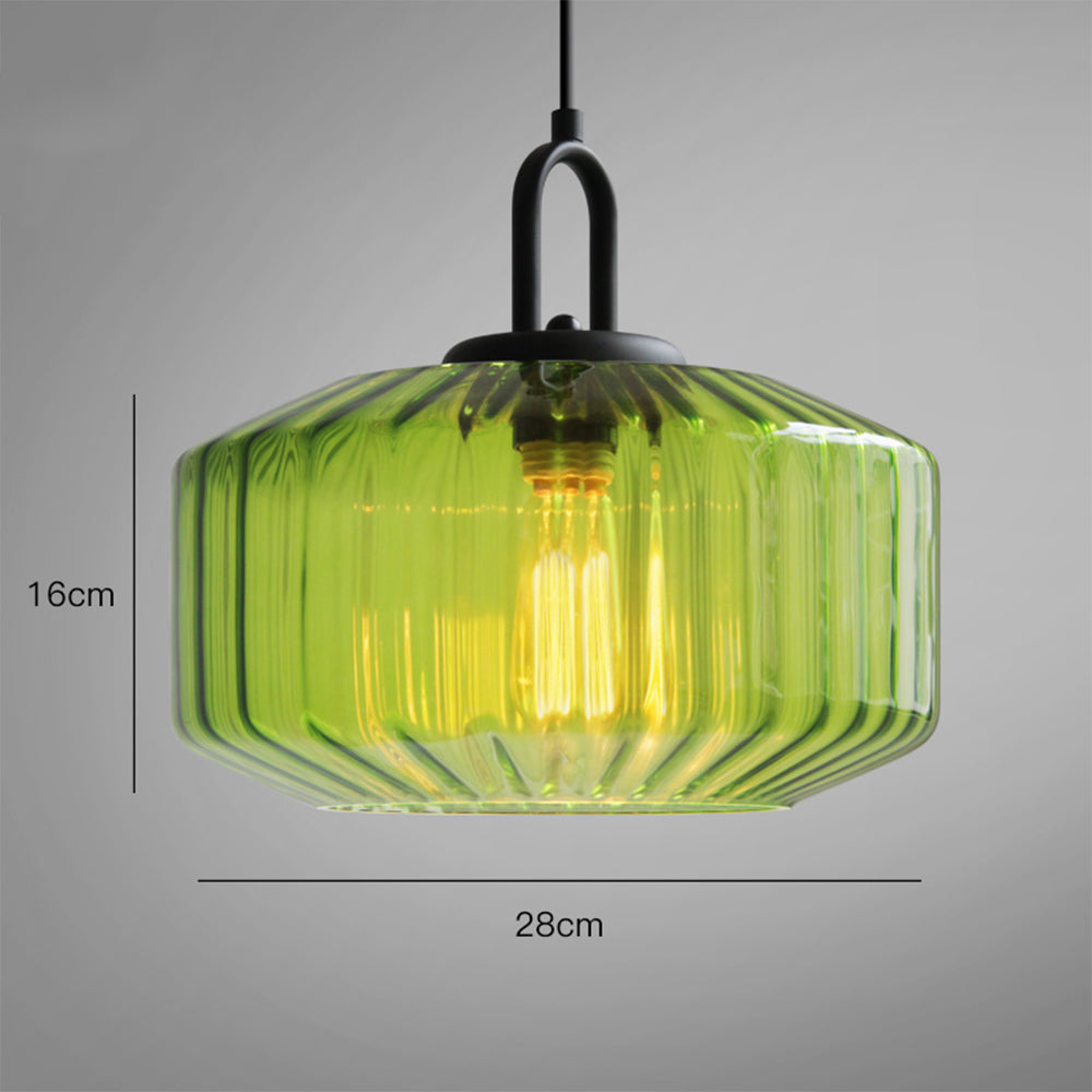 Vintage Striped Glass Pendant Light