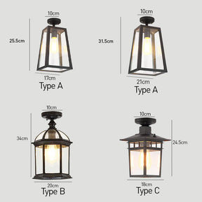 IP65 Vintage Outdoor Ceiling Lights in Black