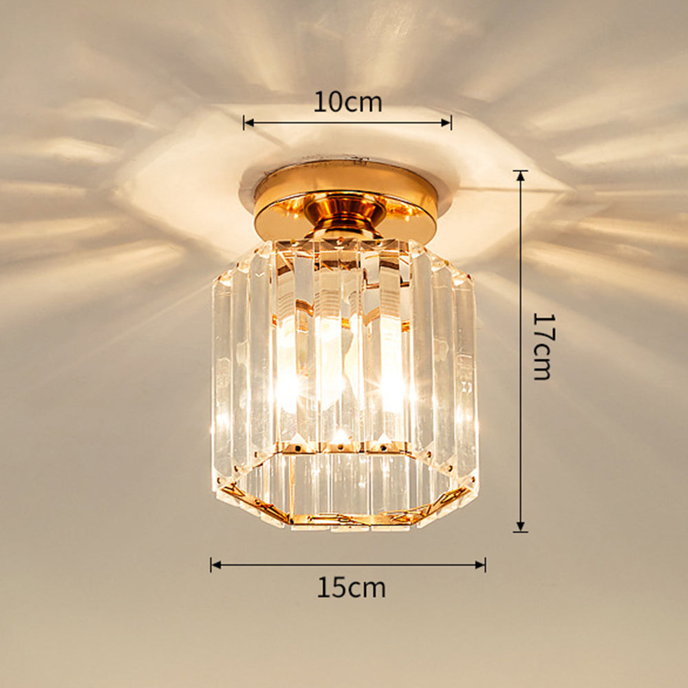 Modern Crystal Semi Flush Ceiling Light For Hallway