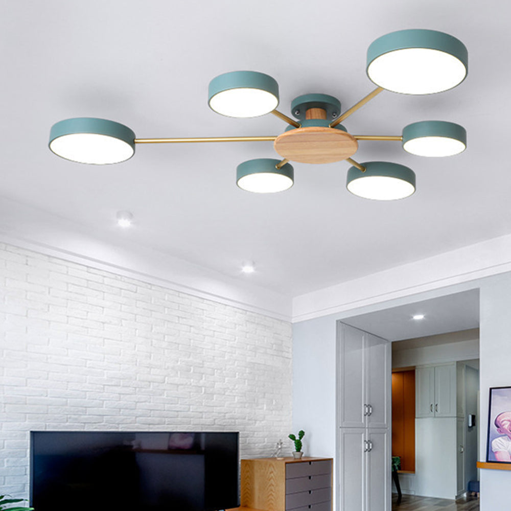 Multi Bulbs Round LED Bedroom Ceiling Light