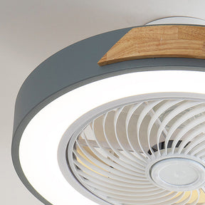 Modern Round Wood Ceiling Fans With LED Lights