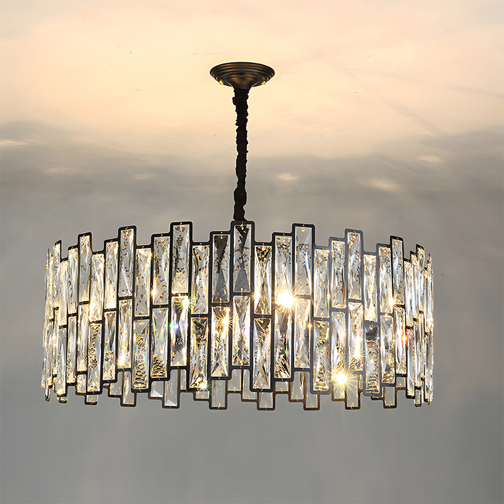 Modern Gold Tiered Crystal Chandelier - Luxury Fringe Glass Pendant Light for Dining Room, Foyer