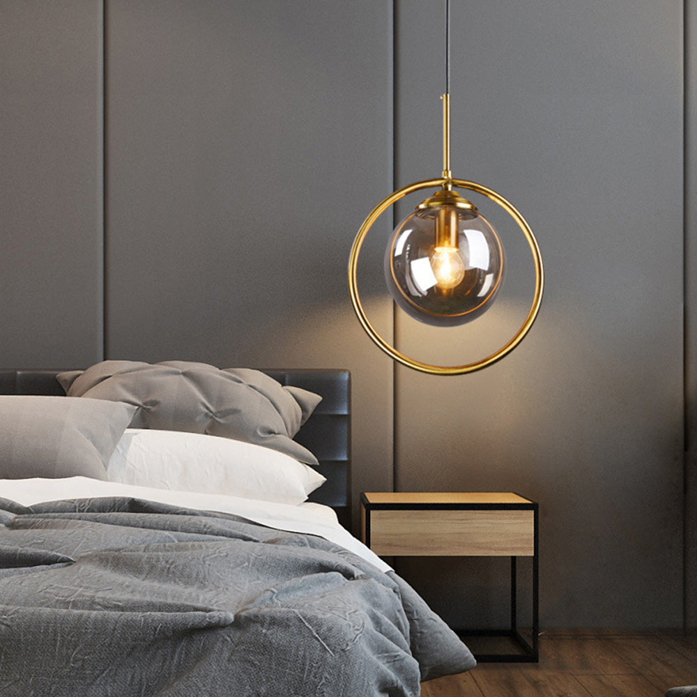 Light Luxury Glass Clear Bedroom Pendant Light