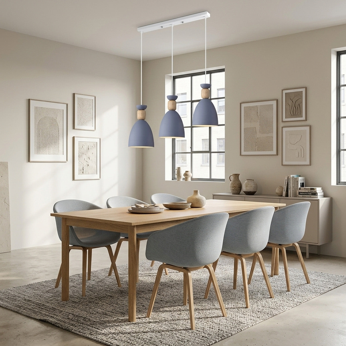 Nordic Wooden Metal Pendant Light Fixture for Kitchen Island