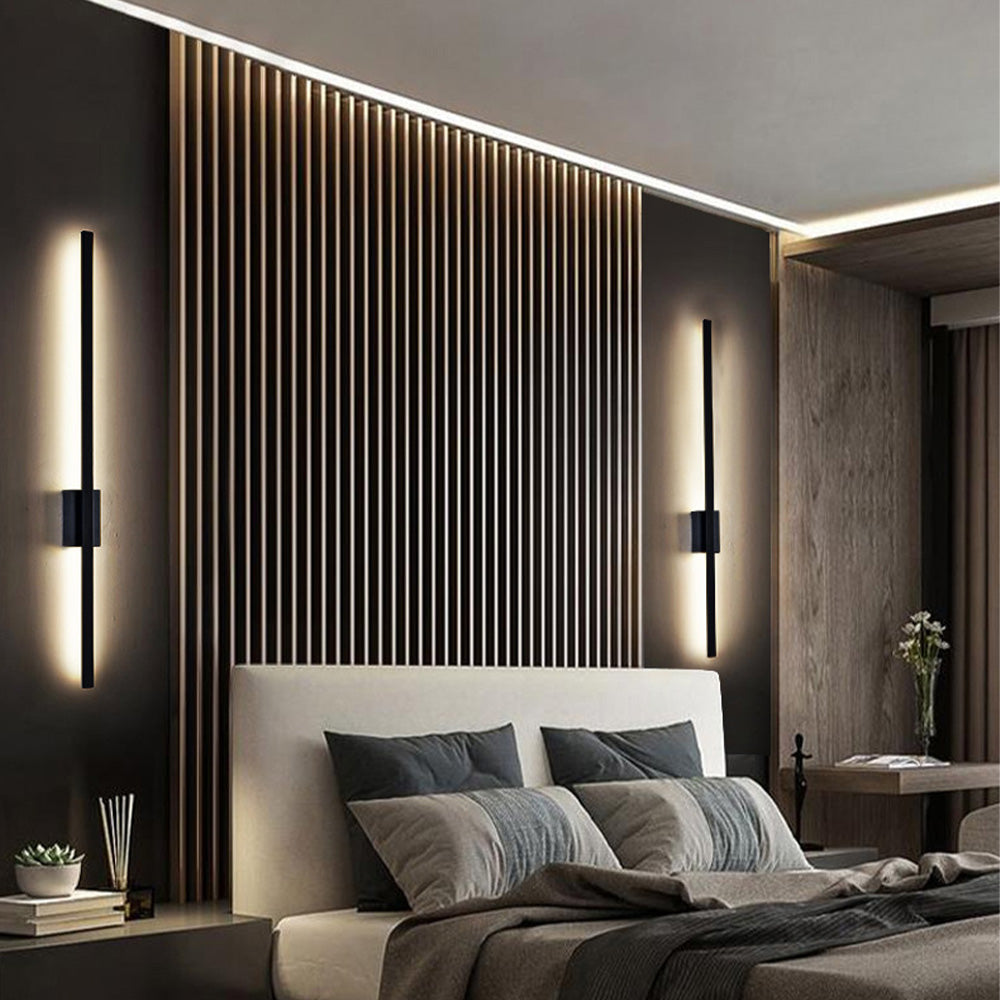 Industrial Minimalist Long LED Iron Wall Lights For Living Room