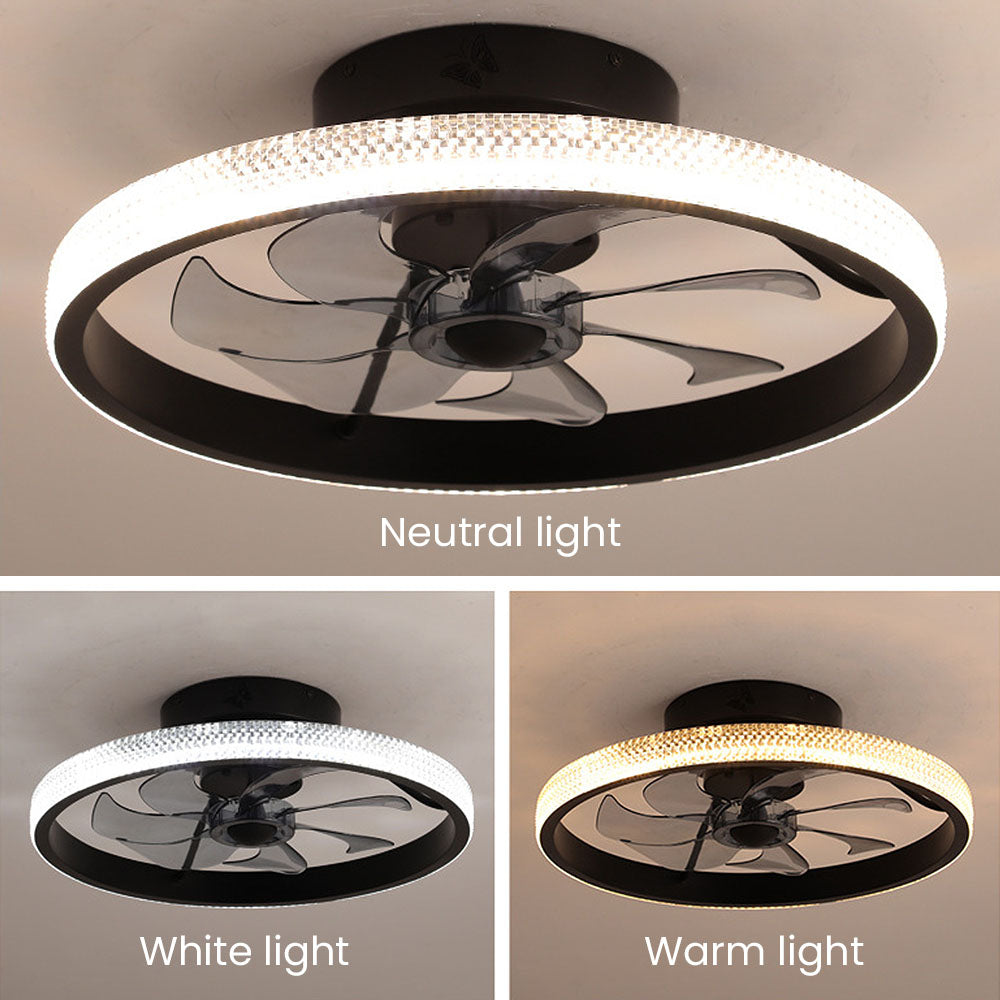 Modern Dimmable Hardware LED Ceiling Fan With Light