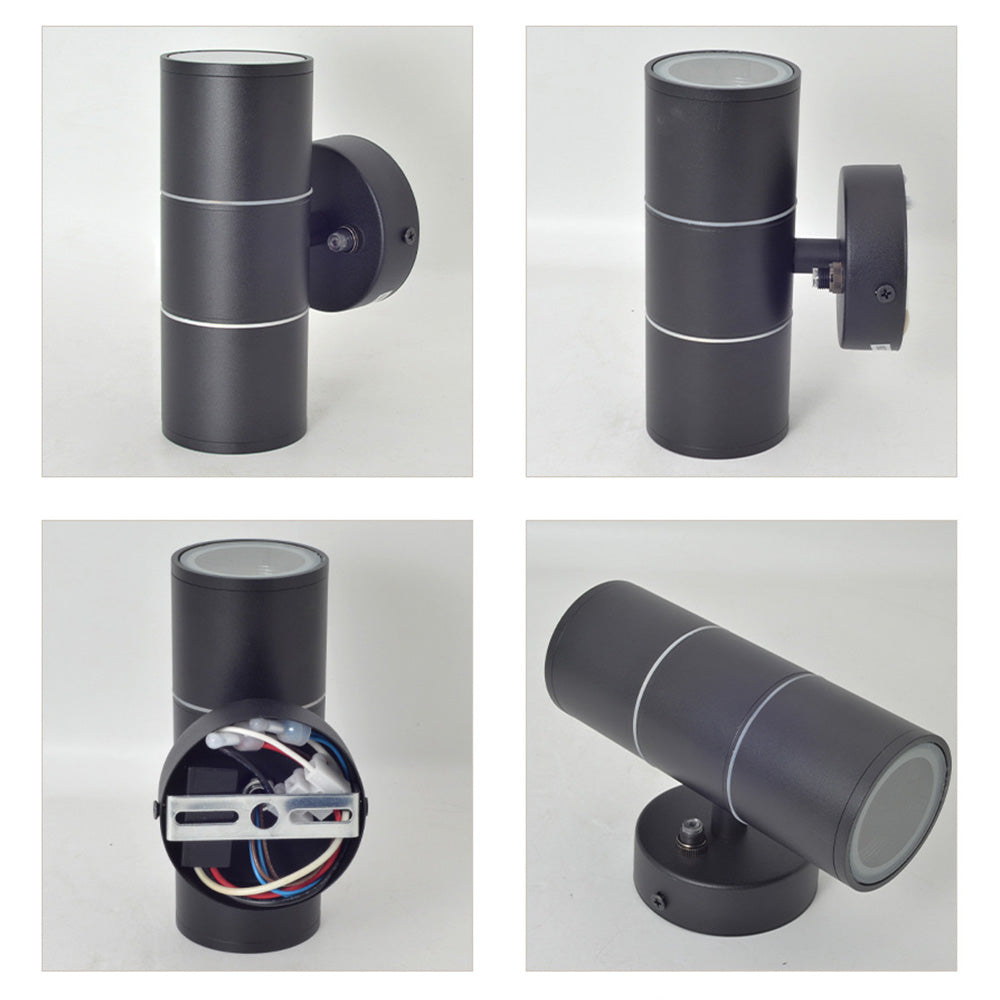 Black Double Up Down Outdoor Wall Light IP65