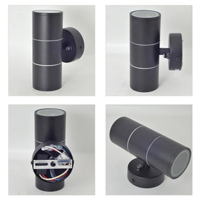 Black Double Up Down Outdoor Wall Light IP65