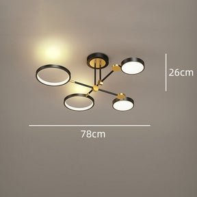 Multi Rings LED Gold and Black Bedroom Ceiling Light