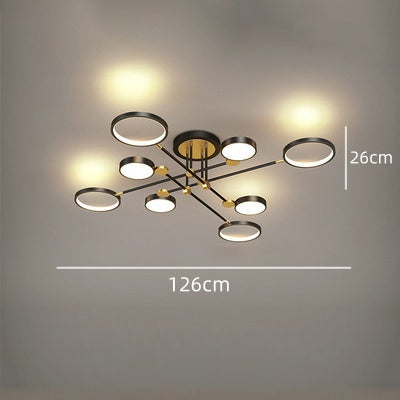 Multi Rings LED Gold and Black Bedroom Ceiling Light