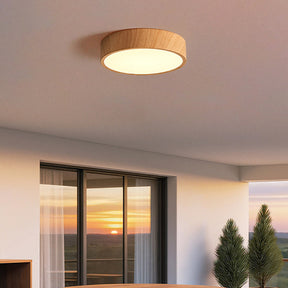 Nordic Wood LED Flush Mount Ceiling Light Minimalist Lamp for Bedroom