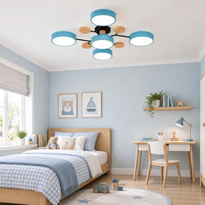 Nordic Wood Flush Mount Ceiling Light for Bedroom