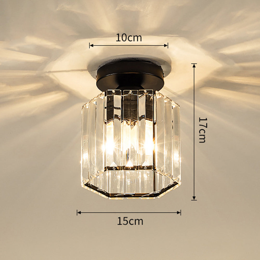 Modern Crystal Semi Flush Ceiling Light For Hallway