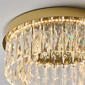 Modern Round Luxury Crystal Flush Ceiling Lights for Living Room