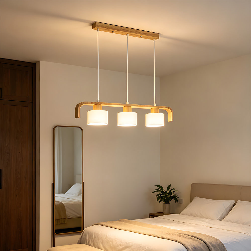 Modern Iron Wooden Pendant Lights for Kitchen Island Dining Room