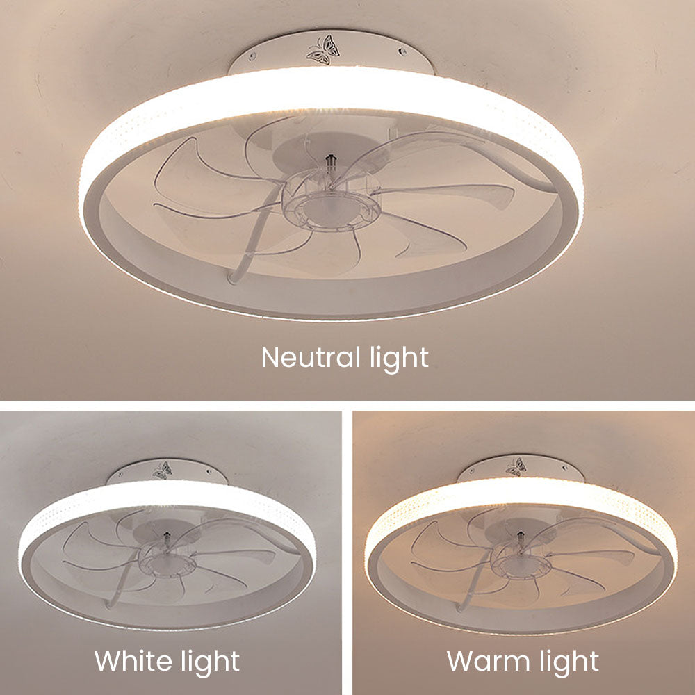 Modern Dimmable Hardware LED Ceiling Fan With Light