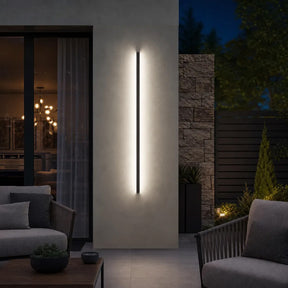 Modern Minimalist Black LED Linear Outdoor Wall Lamp