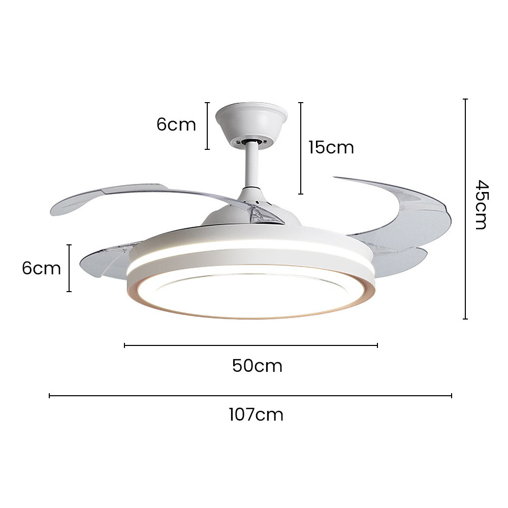 Metal LED Remote Control Ceiling Fan With Light