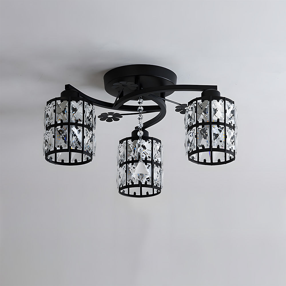 Modern Crystal Ceiling Light Chandeliers, Semi Flush Ceiling Lights for Hallway Living Room