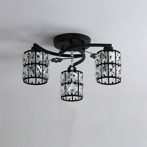 Modern Crystal Ceiling Light Chandeliers, Semi Flush Ceiling Lights for Hallway Living Room