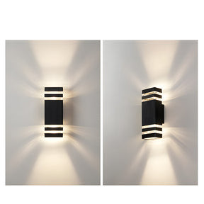 Contemporary IP65 Black Vertical Acrylic Outdoor Wall Lights for Garden Entryway