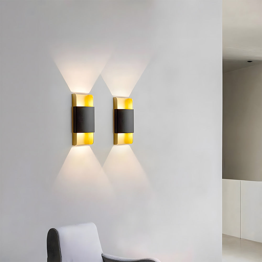 Geometric Rectangular Aluminium Outdoor Wall Lights for Hallway