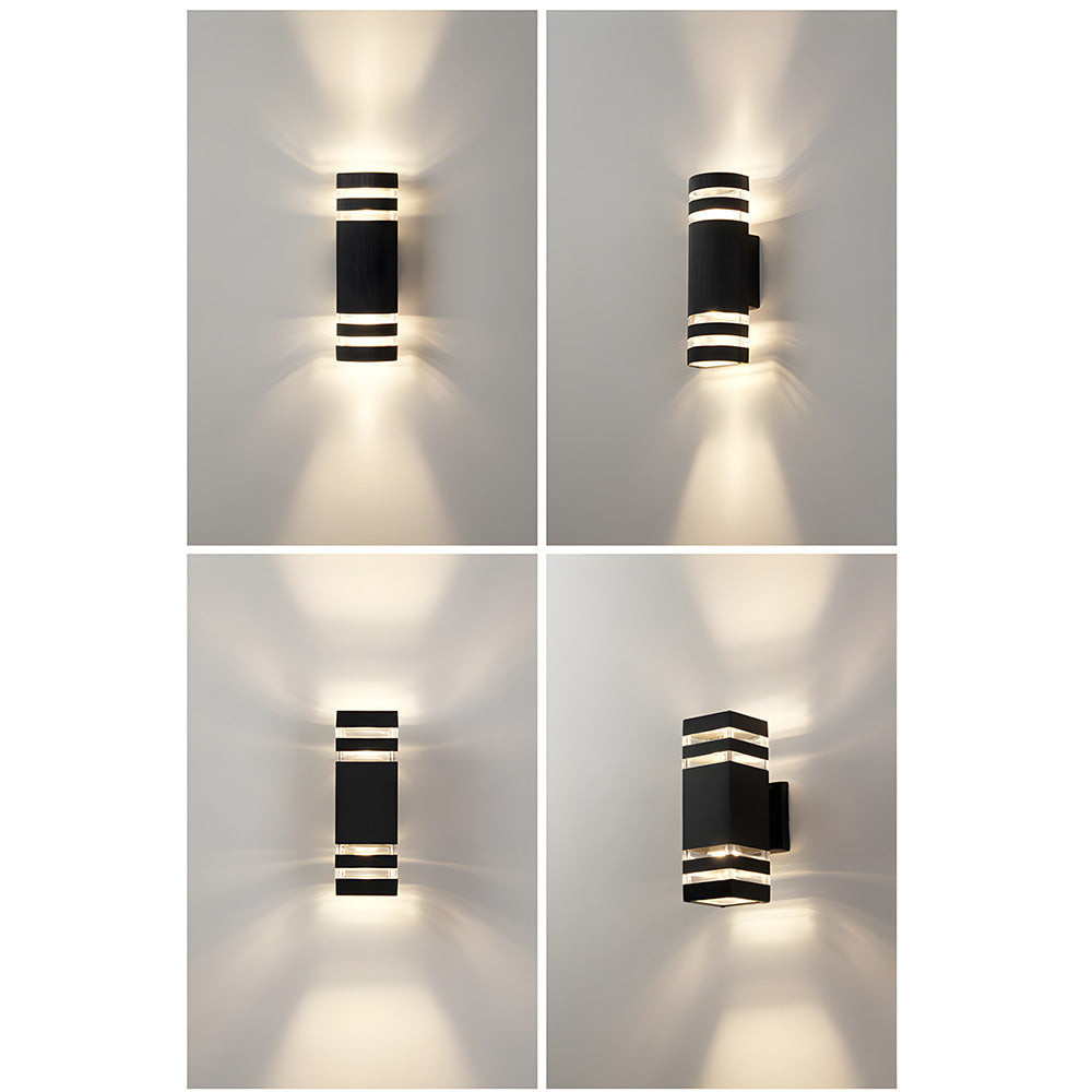 Contemporary IP65 Black Vertical Acrylic Outdoor Wall Lights for Garden Entryway