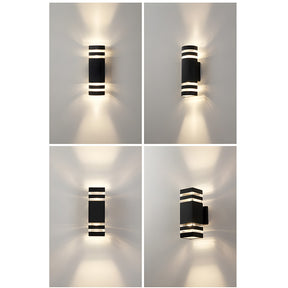 Contemporary IP65 Black Vertical Acrylic Outdoor Wall Lights for Garden Entryway
