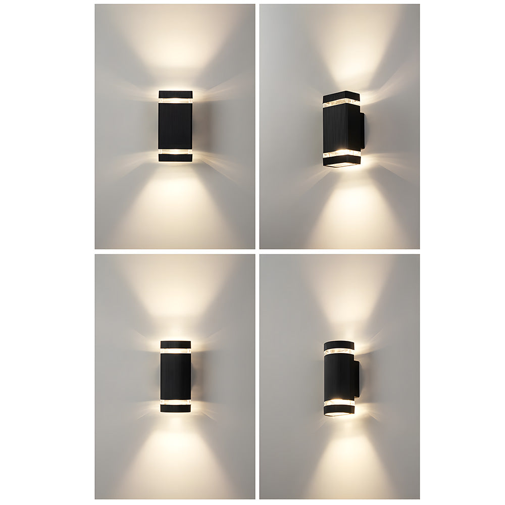 Contemporary IP65 Black Vertical Acrylic Outdoor Wall Lights for Garden Entryway