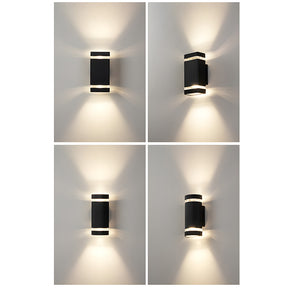 Contemporary IP65 Black Vertical Acrylic Outdoor Wall Lights for Garden Entryway